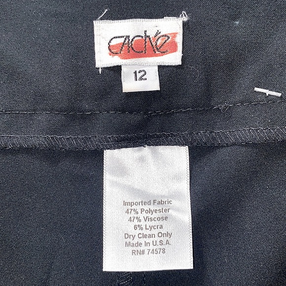 NWT CACHE TUXEDO LINE BLK/PNK HOOK&EYE PNTS SZ 12 - Picture 14 of 16